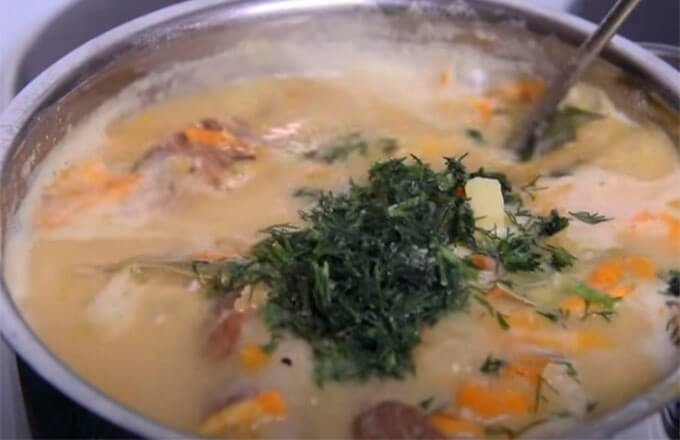 Сливочный суп с горбушей