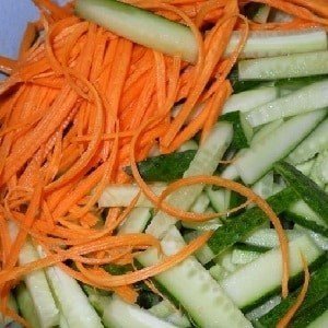Салат корейская морковь огурец свежий кукуруза